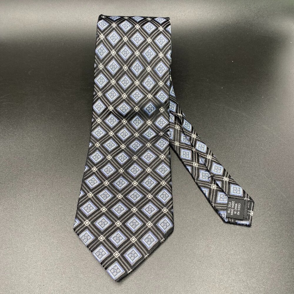 Tango All Silk Necktie 59" Multicolor Diamond Geometric